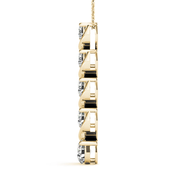 14K Yellow Gold Diamond Journey Pendant