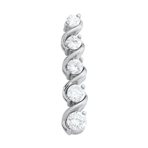 18K White Gold Diamond Journey Pendant