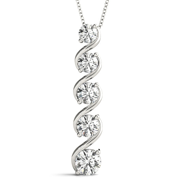 18K White Gold Lab Diamond Journey Pendant