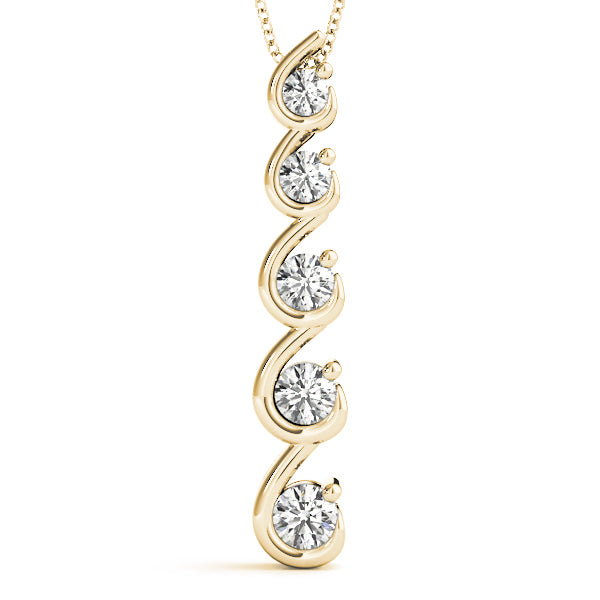 18K Yellow Gold Diamond Journey Pendant