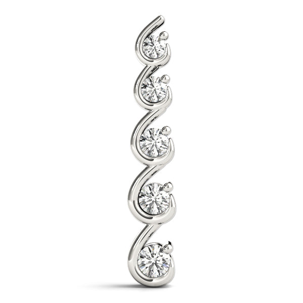 14K White Gold Diamond Journey Pendant
