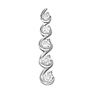 14K White Gold Diamond Journey Pendant