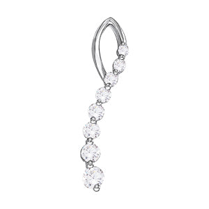 Platinum White Diamond Journey Pendant
