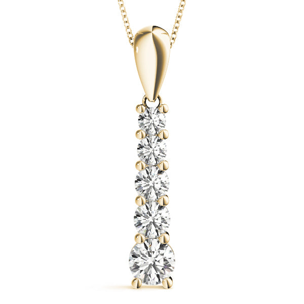 14K Yellow Gold Diamond Journey Pendant