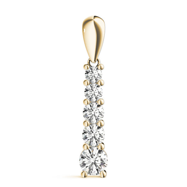 18K Yellow Gold Round Diamond Fashion Pendant