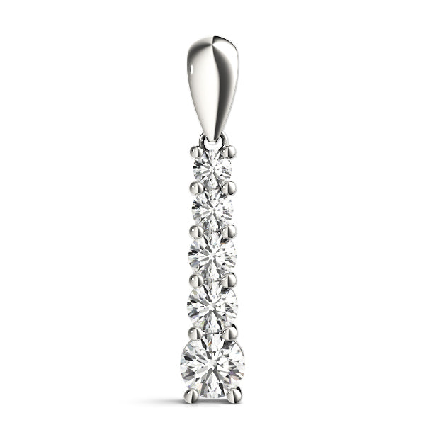 14K White Gold 1 CT Diamond Journey Pendant
