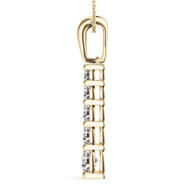 18K Yellow Gold Round Diamond Fashion Pendant