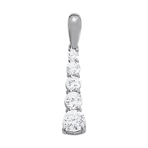 Platinum 1 CT Diamond Journey Pendant Necklace
