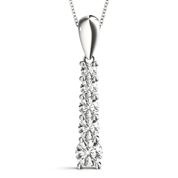 18K White Gold Diamond Journey Pendant