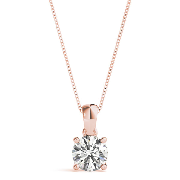 1 CT Lab Diamond Rose Gold Solitaire Pendant