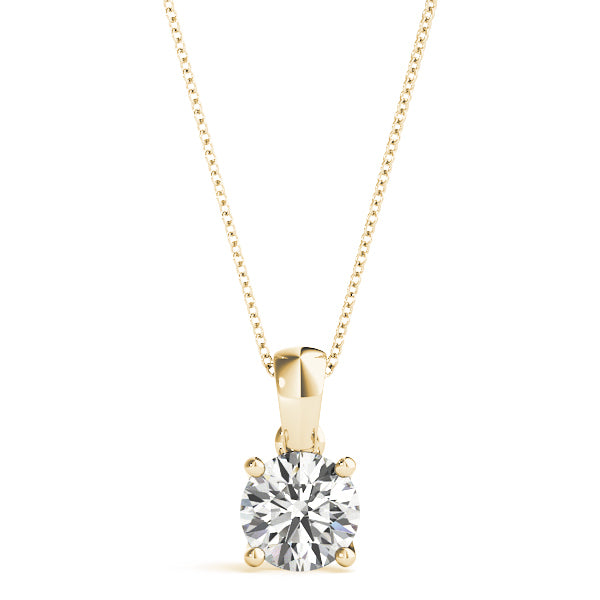 1 Carat Lab Diamond 18K Yellow Gold Solitaire Pendant