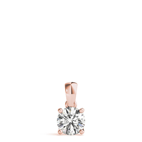 1 CT Lab Diamond Rose Gold Solitaire Pendant