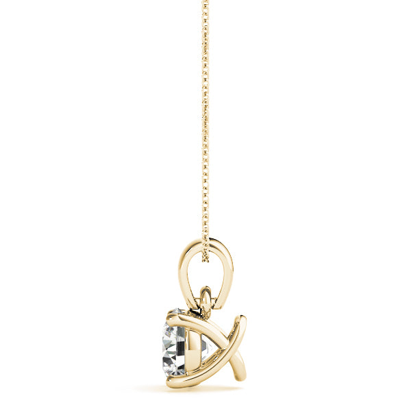 1 Carat Lab Diamond 18K Yellow Gold Solitaire Pendant