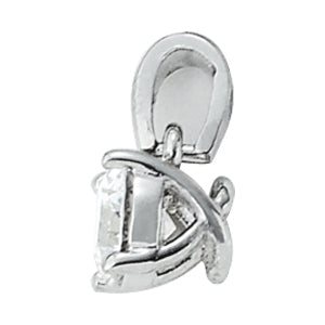 1 CT Lab Diamond Solitaire Pendant in 14K White Gold