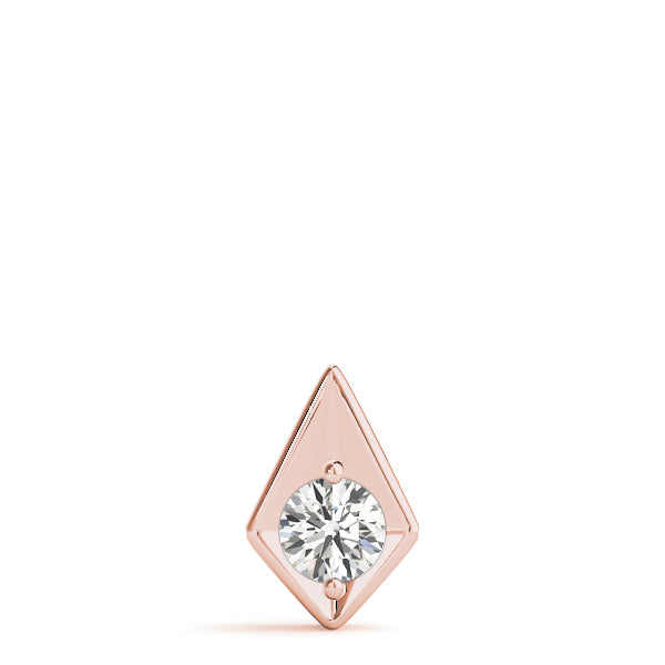 14K Rose Gold 0.5 CT Lab Diamond Pendant Necklace