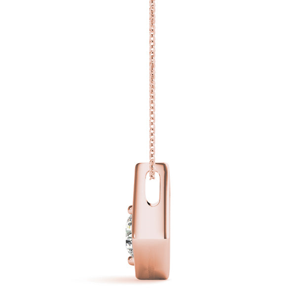 14K Rose Gold 0.5 CT Lab Diamond Pendant Necklace