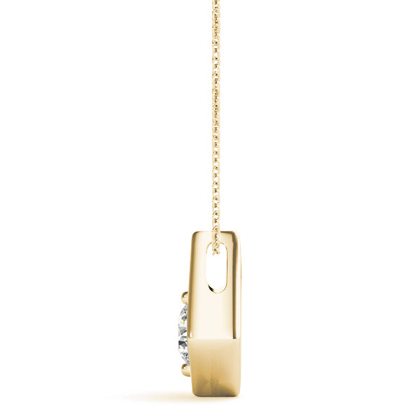 18K Yellow Gold Round Diamond Pendant