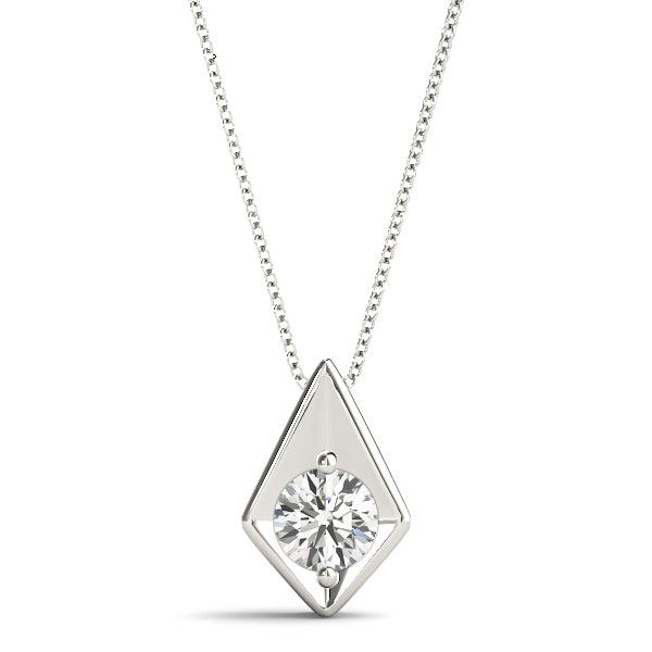 White Platinum 0.5CT Lab Diamond Solitaire Pendant