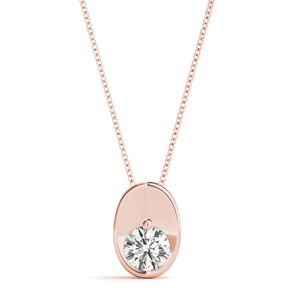 14K Rose Gold 0.5CT Lab Diamond Pendant