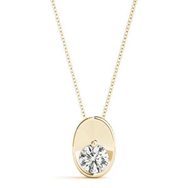 0.5CT Lab Diamond 14K Yellow Gold Pendant