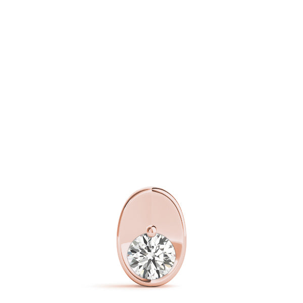 18K Rose Gold Round Diamond Solitaire Pendant