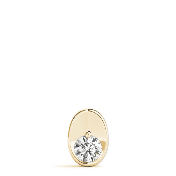 18K Yellow Gold Round Diamond Pendant