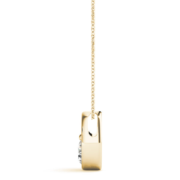 18K Yellow Gold Diamond Solitaire Pendant