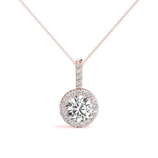 Rose Gold Lab Diamond Halo Pendant