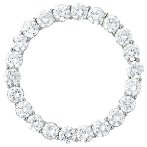 14K White Gold Diamond Circle Pendant
