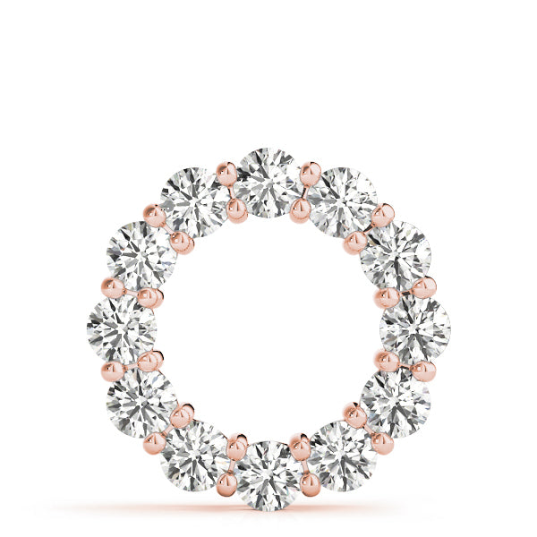 14K Rose Gold Diamond Circle Pendant