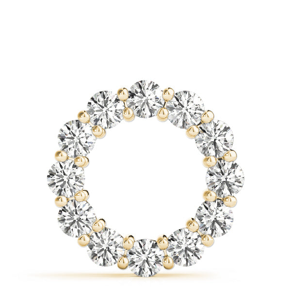 14K Yellow Gold Diamond Circle Pendant