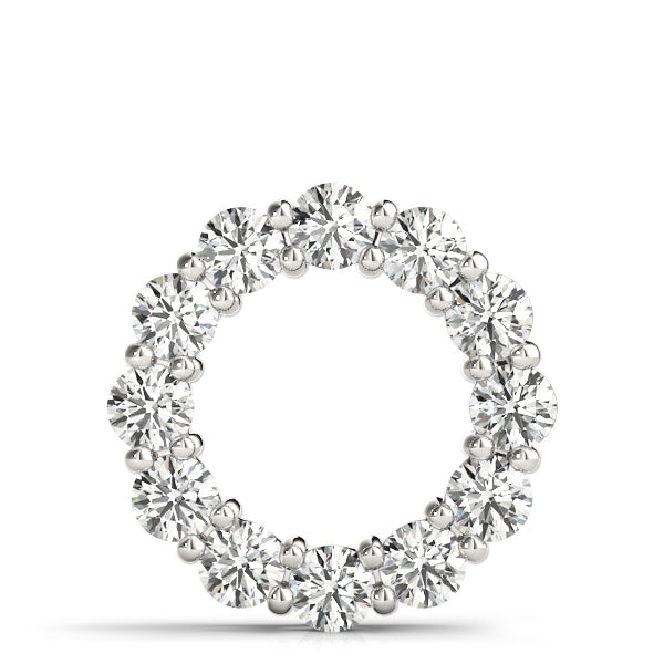White Platinum 3CT Lab Diamond Circle Pendant