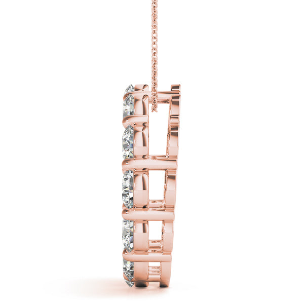 14K Rose Gold Diamond Circle Pendant