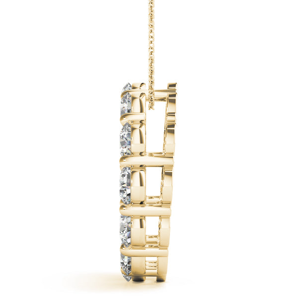14K Yellow Gold Diamond Circle Pendant
