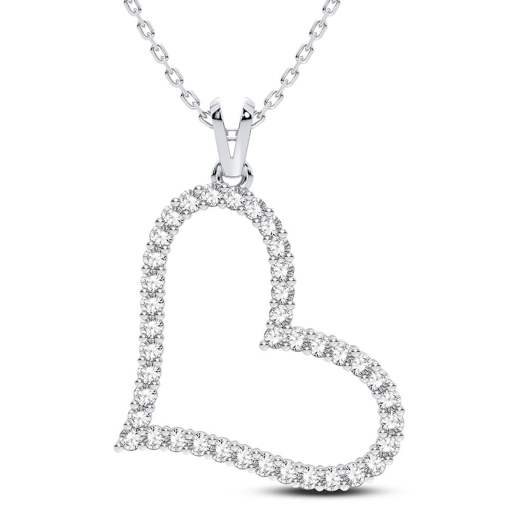 Chic 14k White Gold Lab Grown Diamond Womens Pendant