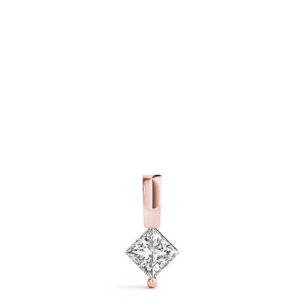 Rose Gold Square Diamond Solitaire Pendant