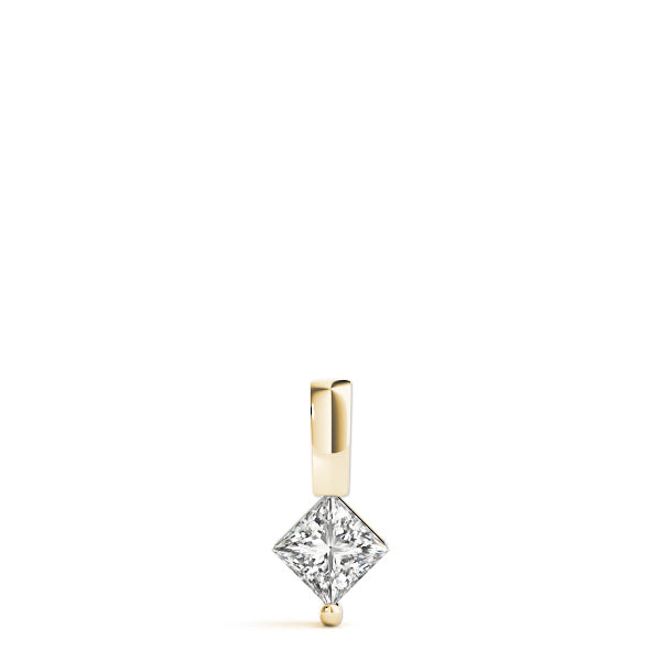 18K Yellow Gold Square Diamond Pendant