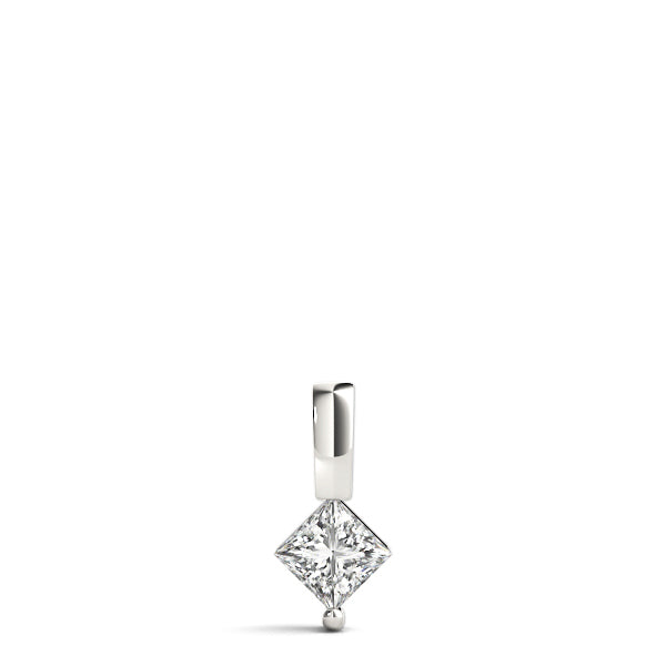 White Gold Square Diamond Solitaire Pendant