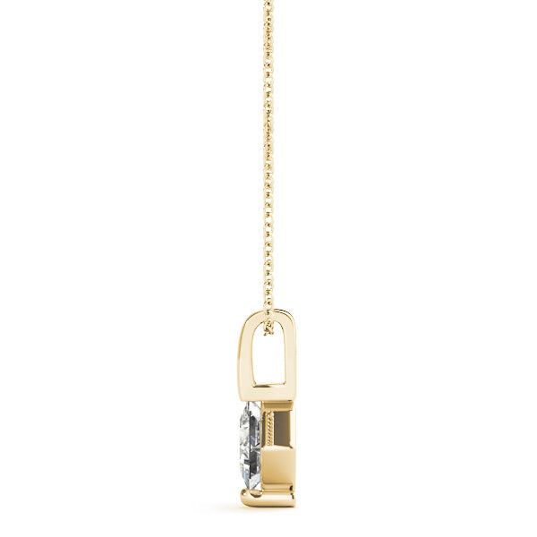 14K Yellow Gold Square Diamond Pendant