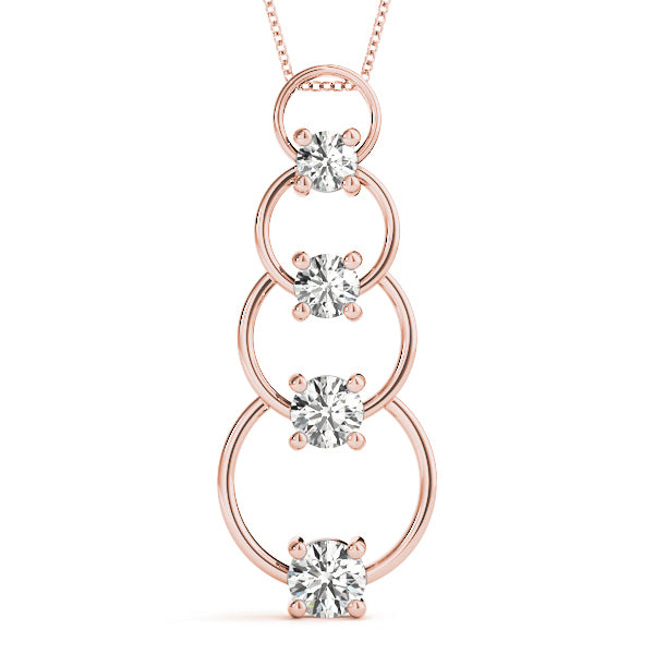14K Rose Gold Lab Diamond Journey Pendant