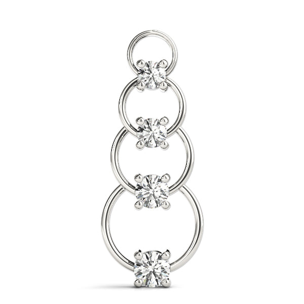 18K White Gold Lab Diamond Journey Pendant