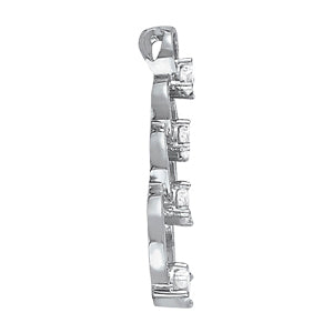 14K White Gold Lab Diamond Journey Pendant