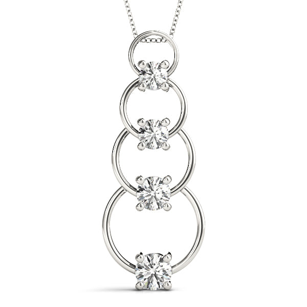 14K White Gold Lab Diamond Journey Pendant