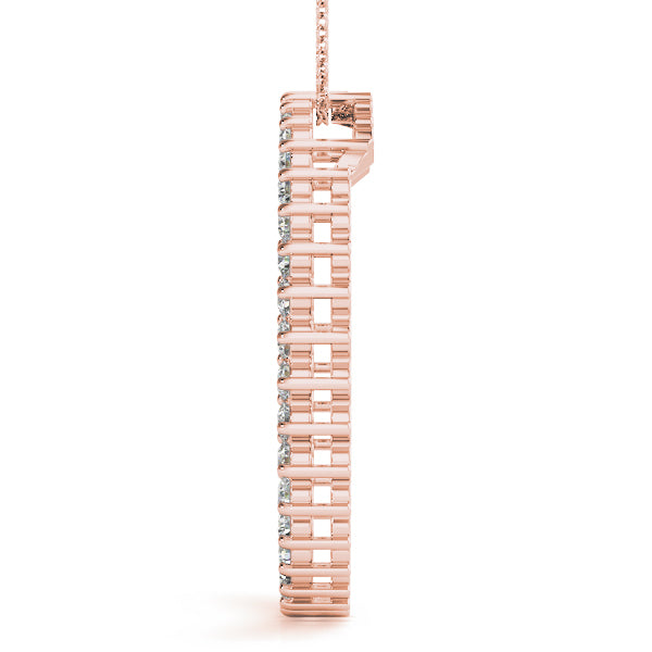18K Rose Gold Lab Diamond Circle Pendant