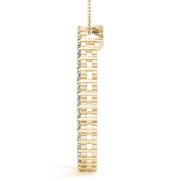 14K Yellow Gold Multi-Diamond Circle Pendant