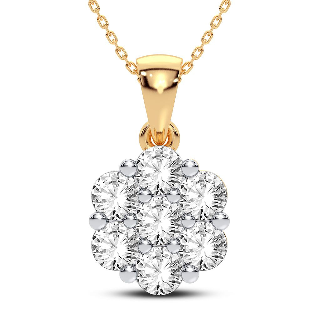 Delicate 14K Yellow Gold 0.25CT Lab Diamond Womens Pendant