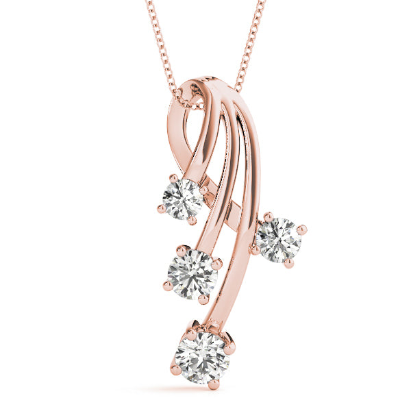 14K Rose Gold Lab Diamond Journey Pendant