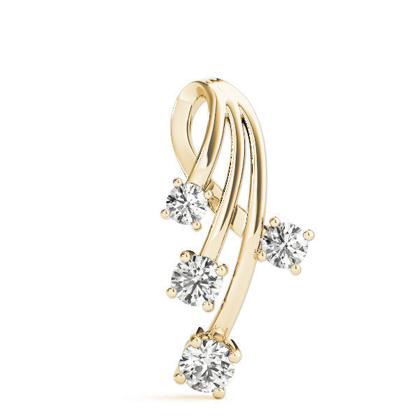 14K Yellow Gold Round Diamond Journey Pendant