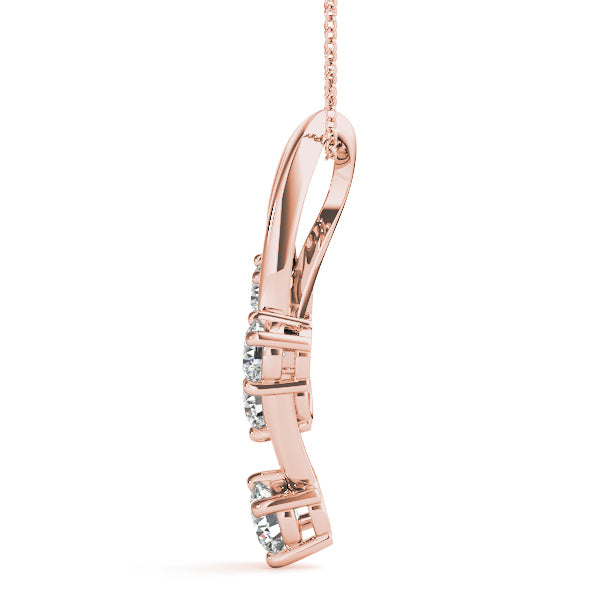 18K Rose Gold 1 CT Diamond Journey Pendant
