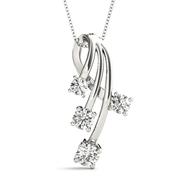 18K White Gold Diamond Journey Pendant